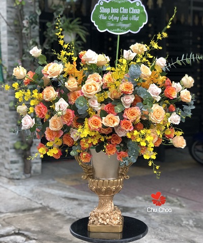 Bình Hoa Tặng Sinh Nhật Đẹp  HBm208  Hoa giả đẹp  Shop hoa lụa hoa giả  nghệ thuật cao cấp