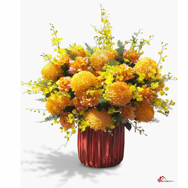 Lẵng Hoa Mẫu Đơn Cam Phan Rang