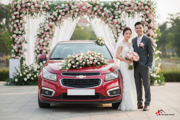 xe-hoa-cuoi-mau-do-voi-hoa-dep